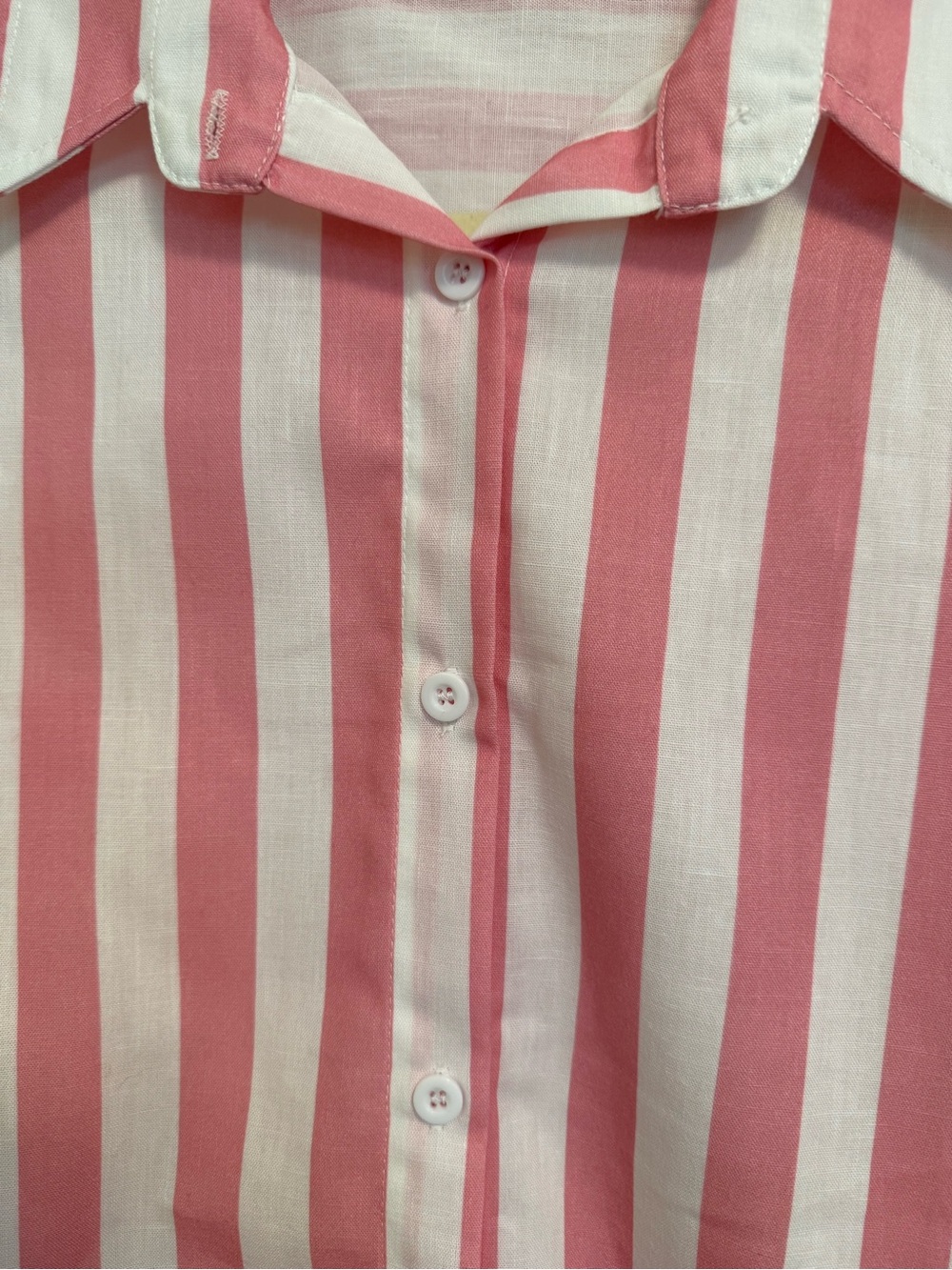 Pink & White Striped Women's Shirt NWOT